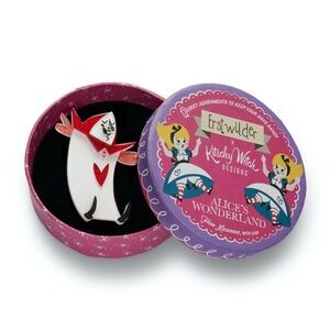 Erstwilder Knave of Hearts Kitschy Witch Alice in Wonderland Brooch
